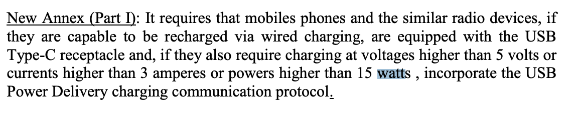 EU directive on mobile chargers