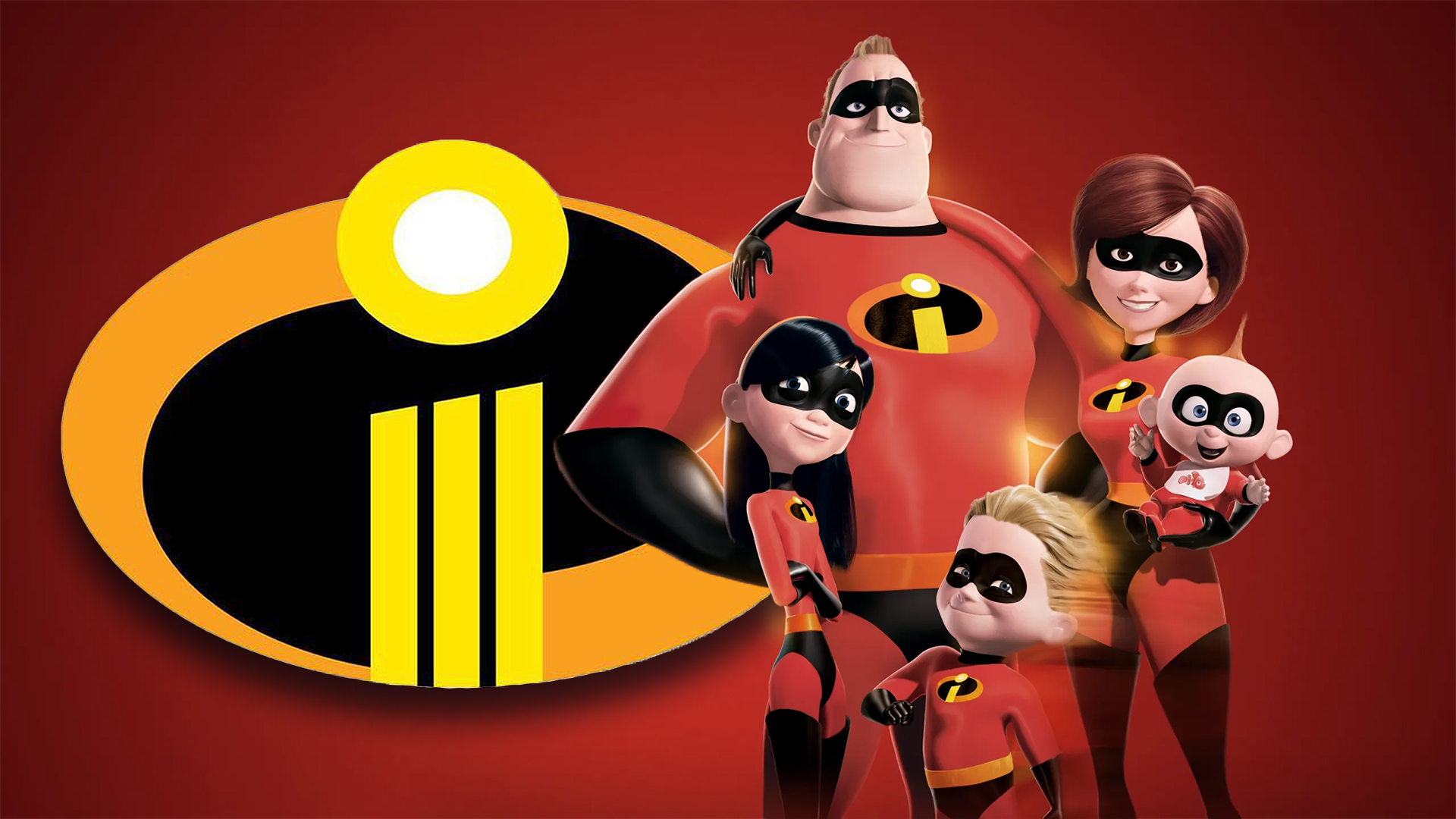 Incredibles III logo and Incredibles characters