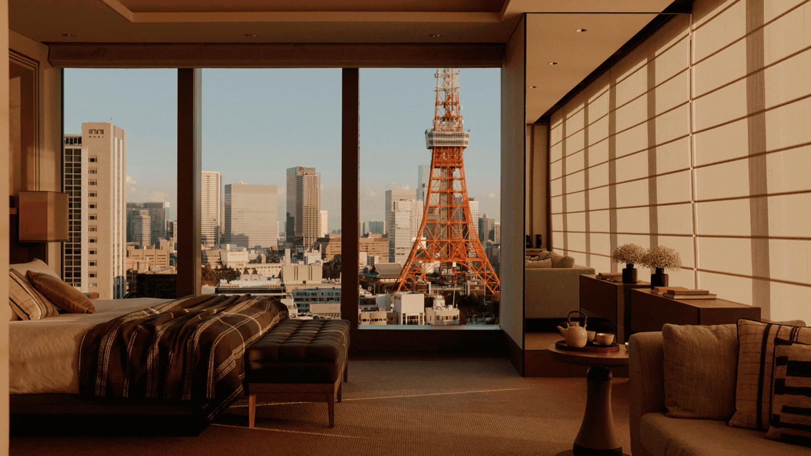 A rotating gif spotlighting different lavish hotels across the world.