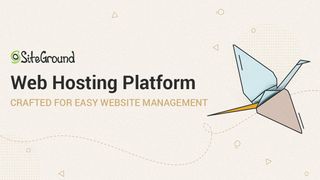 Siteground logo and illustration of laptop