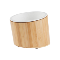 FRISCO Slanted Non-Skid Elevated Bamboo Melamine Bowl with Bamboo Stand, 6 cup&nbsp;