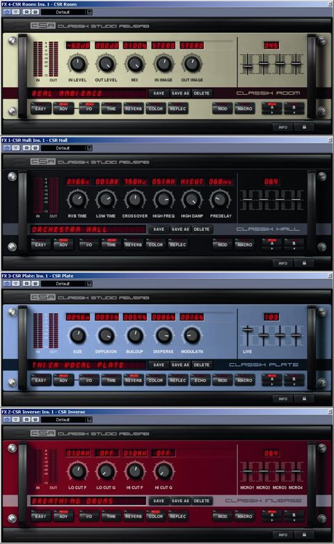 Four classic style reverbs in one!