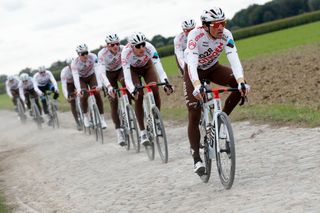 Greg Van Avermaet of AG2R Citroën Team during training ride before 2021 Paris-Roubaix