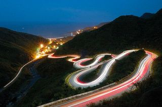 Long exposure creates beautiful snakes of light