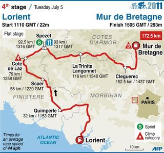 2011 TdF stage 4 map