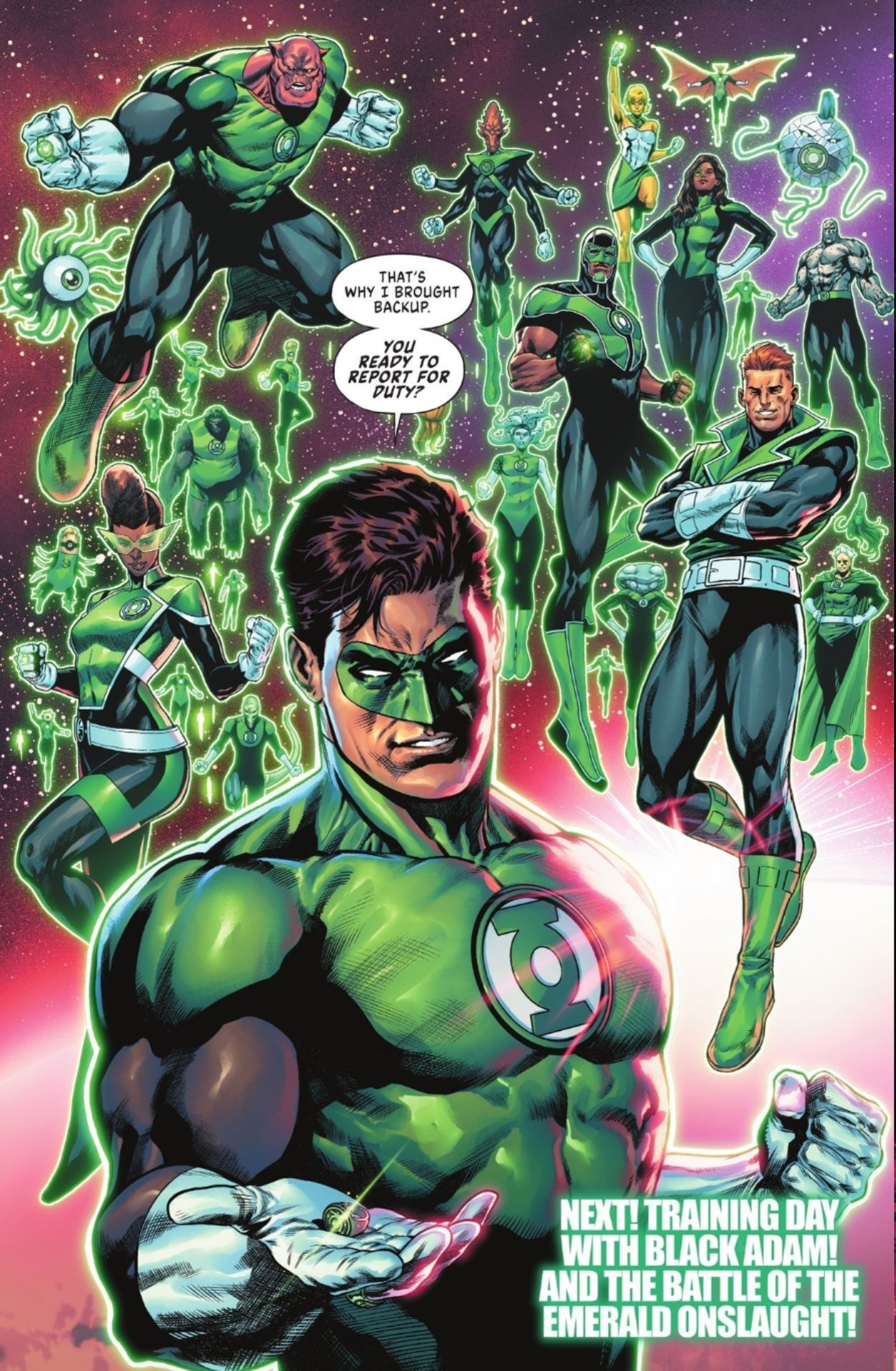 The Green Lanterns appear in Dark Crisis #2