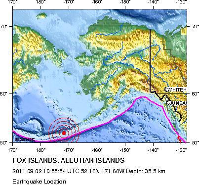 Map showing the location of this morning's earthquake.