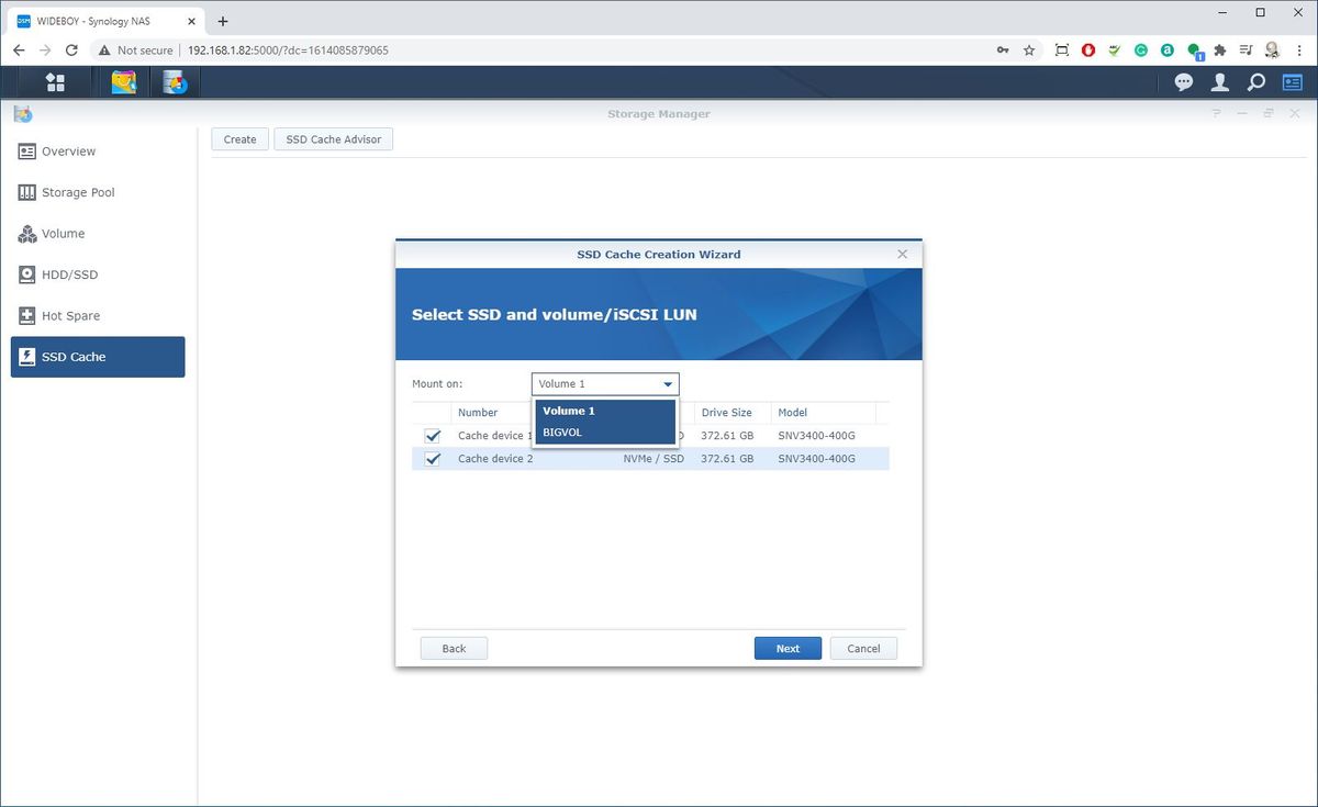 Synology DSM interface