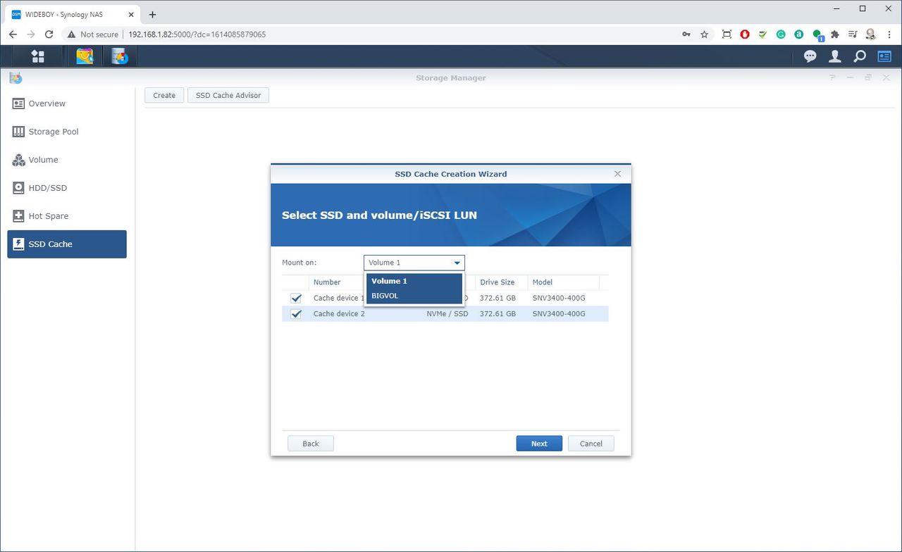Synology DSM interface