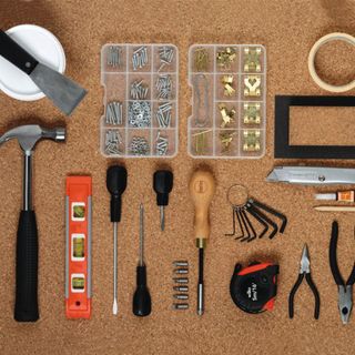 toolkit with brown background