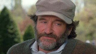 Robin Williams delivers a monologue as Dr. Maguire in an open field in Good Will Hunting