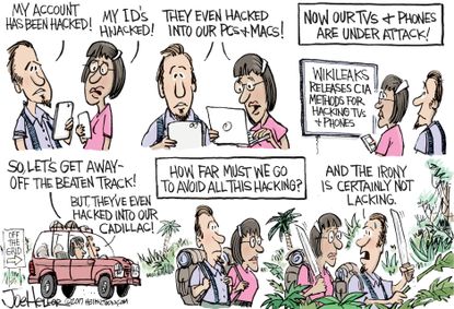 &nbsp;Political Cartoon U.S. Hacking CIA Wikileaks Phone TV