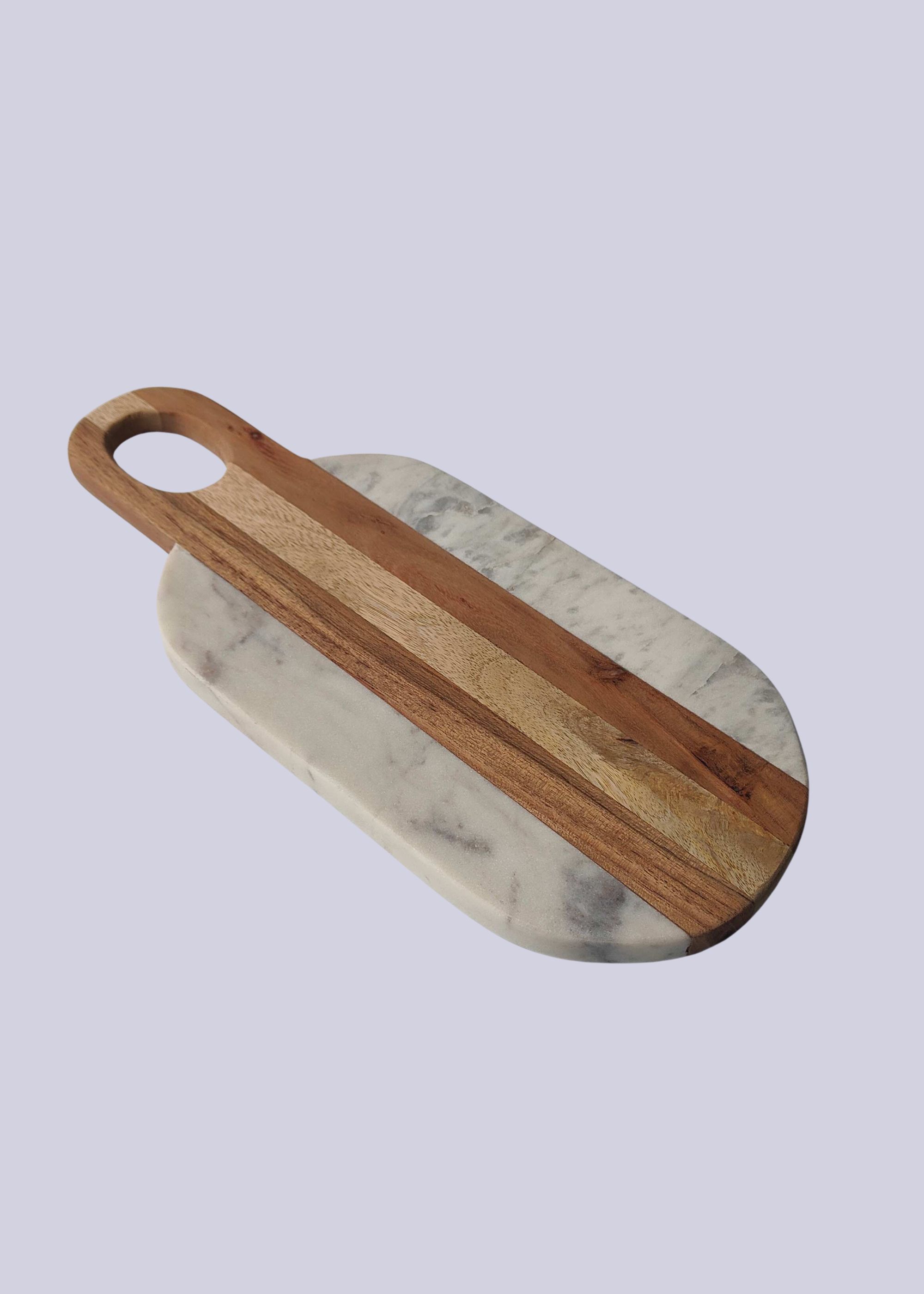 Anboise, Lainey Marble &amp;amp; Wood Serving Board