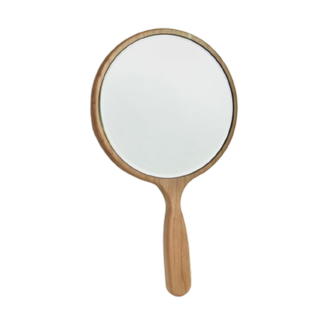 wooden handheld mirror