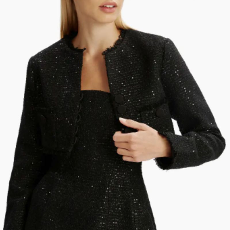 Bardot, Karoline Boucl&amp;eacute; Cropped Jacket
