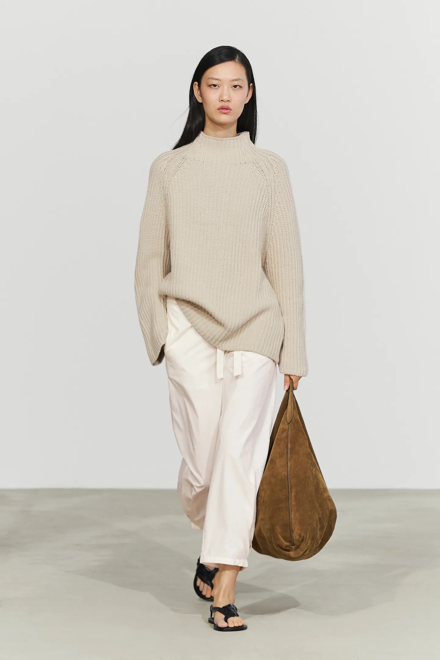 Massimo Dutti, 100% Cotton Purl Knit Sweater