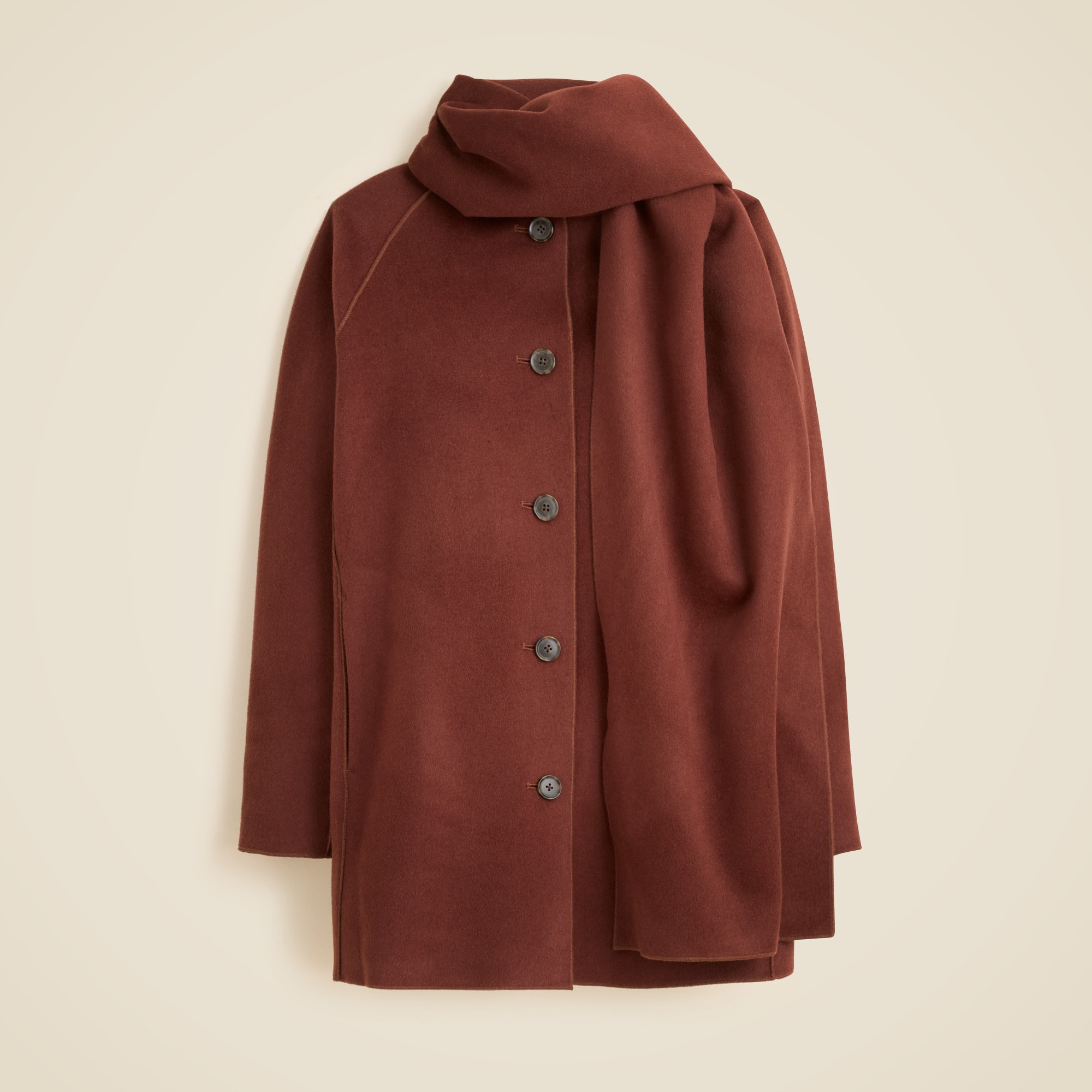 Scarf Coat in Drapey Wool Blend