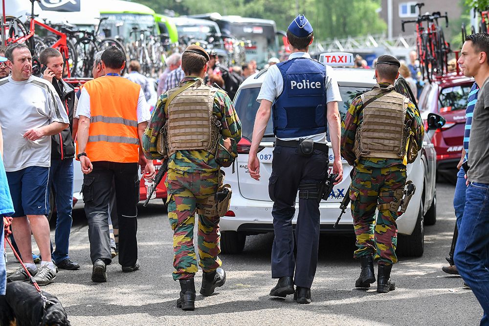 A police presence at the Belgium Tour