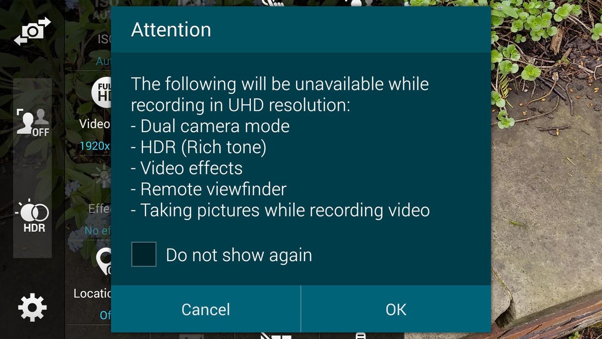 Samsung Galaxy S5 4K alert