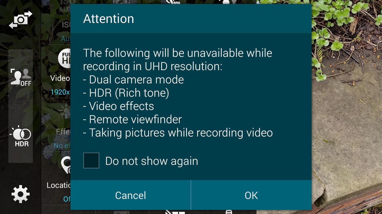 Samsung Galaxy S5 4K alert