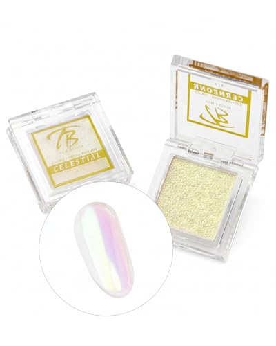 Tom Bachik Cosmic Chrome Nail Powder - Mirror Holographic Pigment for Gel Polish - Iridescent Metallic Effect - Nail Art Powder for Salon or Home Use - Multi Dimensional Reflective Shine - Celestial