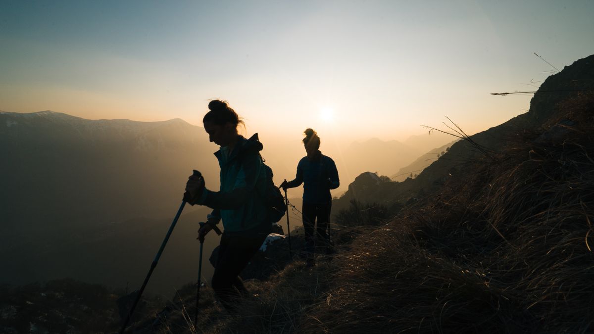 Sunset hiking