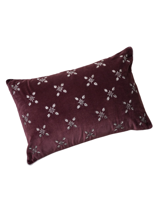 Noella Hand-Beaded Velvet Lumbar Pillow