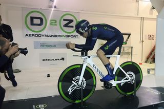 Alex Dowsett (Movistar) wind tunnel testing ahead of his Hour Record attempt