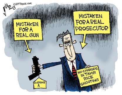 Editorial cartoon U.S. Tamir Rice Gun Police
