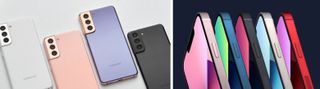 Galaxy S21 Versus Iphone 13 Colors