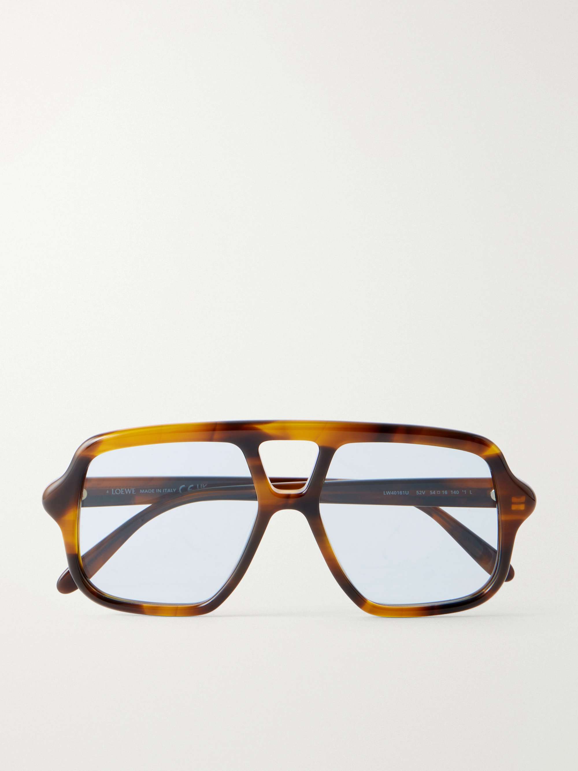 Slim Light Aviator-Frame Tortoiseshell Acetate Sunglasses