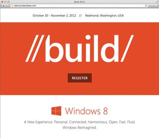Build website apes Windows 8's aesthetic and uses Microsoft's corporate font, Segoe