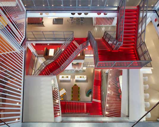 Hogwarts, eat your heart out: Wilkinson's stunning atrium for the Macquarie Group links important areas of the building diagonally