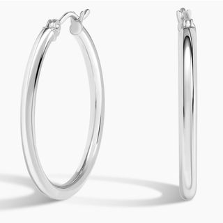 14k White Gold 2mm Small Perfect Hoop Earrings