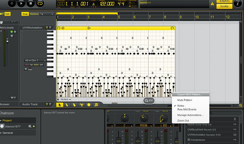 The MIDI editor offers basic quantise and some useful features like MIDI pattern export