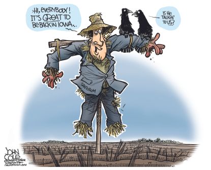 Political cartoon U.S. Rick Santorum Iowa