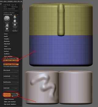 Polygroup masking will allow you to adjust how much influence a brush has over a Polygroup