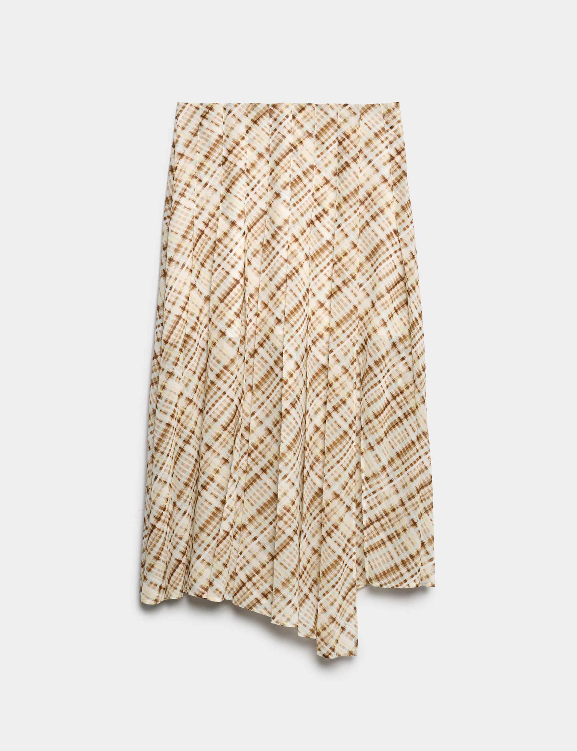 Chiffon Checked Midi A-Line Skirt