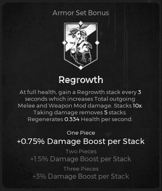 Screenshot of Remnant 1 armor set bonuses