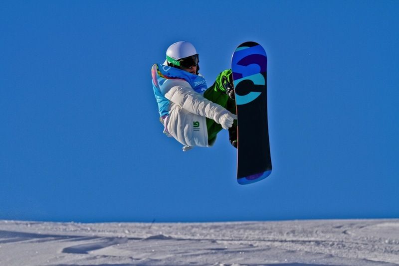 snowboarder doing a jump