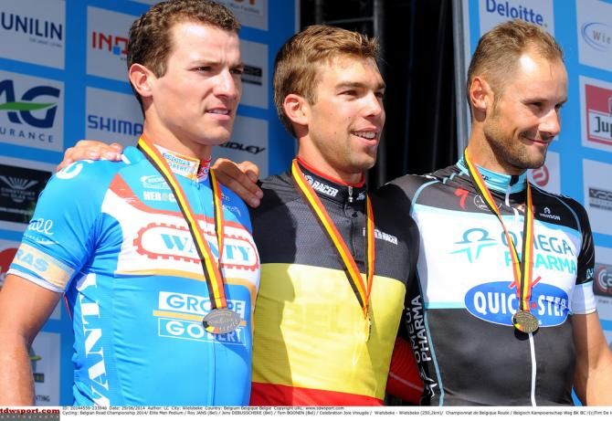 The 2014 Belgian road race podium