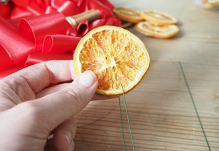 how to make a Christmas ribbon wreath, step 7
