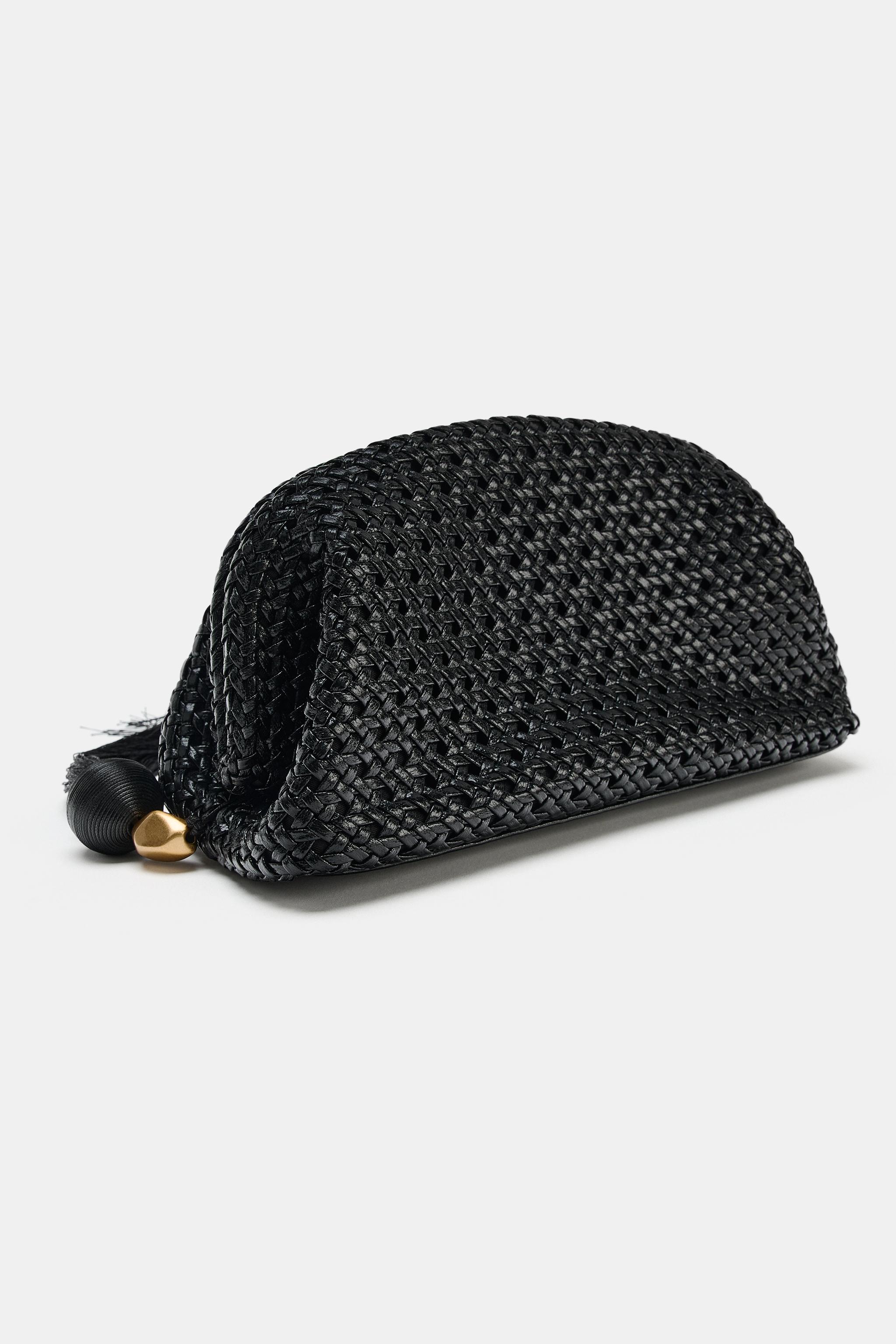 Braided Clutch Bag - Black - One Size Only