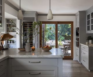 small grey kitchen by Innen Studio