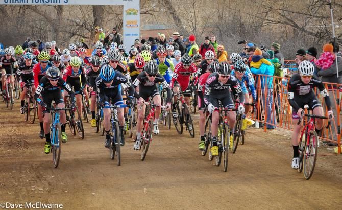Peter Goguen (Race CF) takes the hole-shot at the start