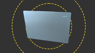 The Acer Swift 14 AI on the ITPro background