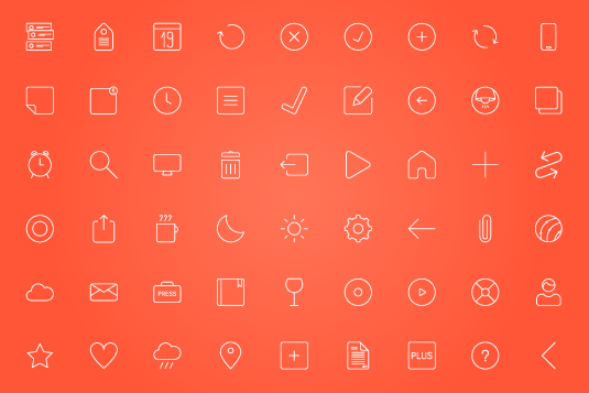 The Swipes icons are all outline vector made. This gives priority to the most important - the content