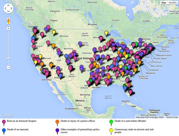 This interactive map of paramilitary police raids is terrifying and depressing