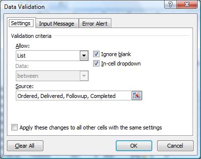 Excel Tutorial 1 - Alter the data validation setting