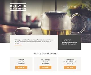 The Brew Tea Company site tries to convey heritage.